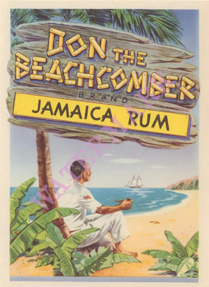Don The Beachcomber. Jamaica Rum Label 1940s
