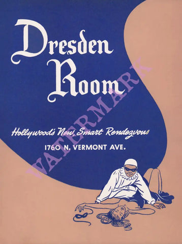 Dresden Room, Los Feliz 1950s mENU aRT