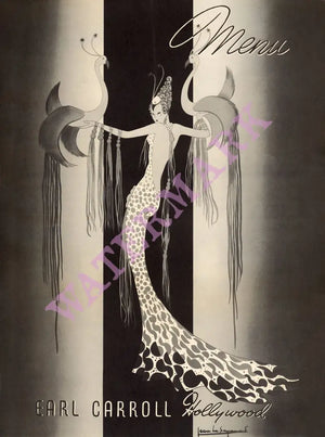 Earl Carroll, Hollywood 1940s Menu Art