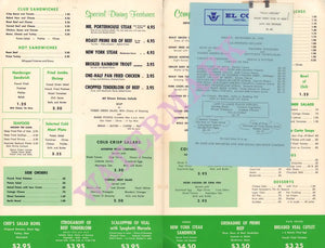 El Cortez, Las Vegas 1976 Menu