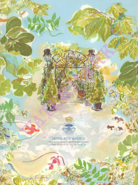 El Jardin Hotel Ritz, Madrid 2000s Menu art
