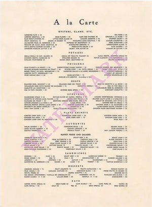 El Morocco, New York 1948 Menu