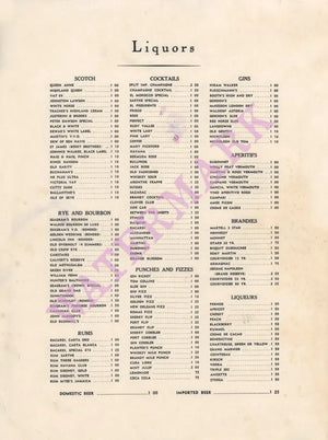 El Morocco New York 1948 Jaro Fabry Menu Art Vintage Americana Menus