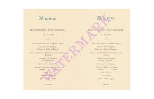 Express-Steamer Fürst Bismarck 1899 Menu