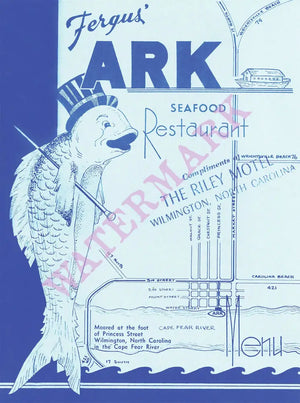 Fergus’ The Ark Wilmington North Carolina 1961 Vintage Americana Menus