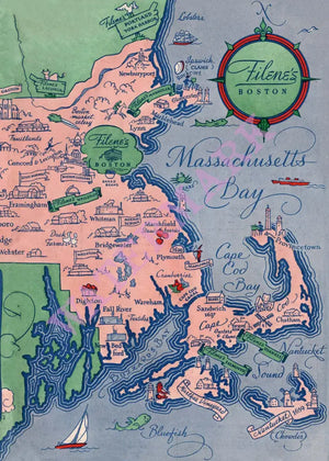 Filene's, Boston 1939 Menu Art