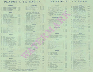 Fonda Santa Anita, Mexico 1960 menu