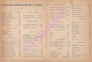 Fonda Santa Anita, Mexico City 1948 Menu