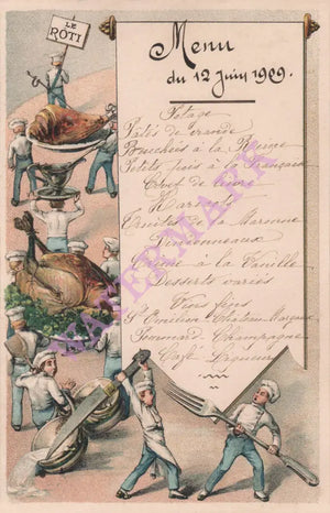 French Menu Le Roti 1909