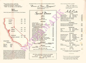 George Mardikian, San Francisco 1970s Mmenu