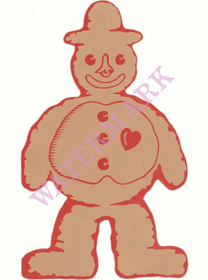 Gingerbread Man, Daniels & Fisher, Denver 1950s Children's menu art