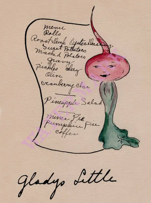 Gladys Little, USA Menu Art Menu Card