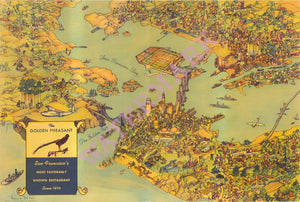 Golden Pheasant, San Francisco 1950s Menu Art