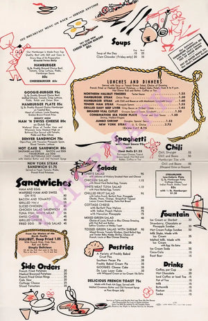 Googies Coffee Shop, Los Angeles 1959 Menu