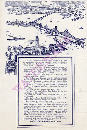 Gordon's Sea Food Grotto, San Francisco 1938 Menu