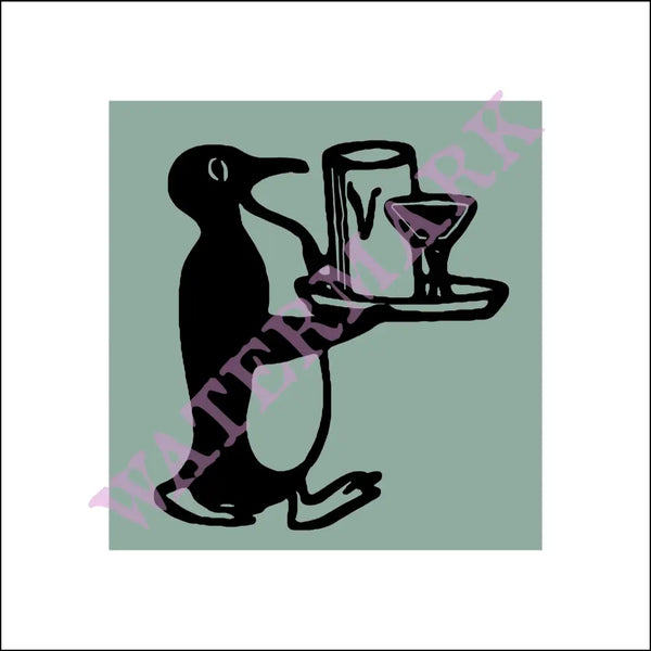 Grand Central Penguin, New York 1930s 8x8" Print