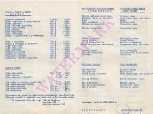 Grand Hotel, Warsaw 1970 | Vintage Menu Art - menu