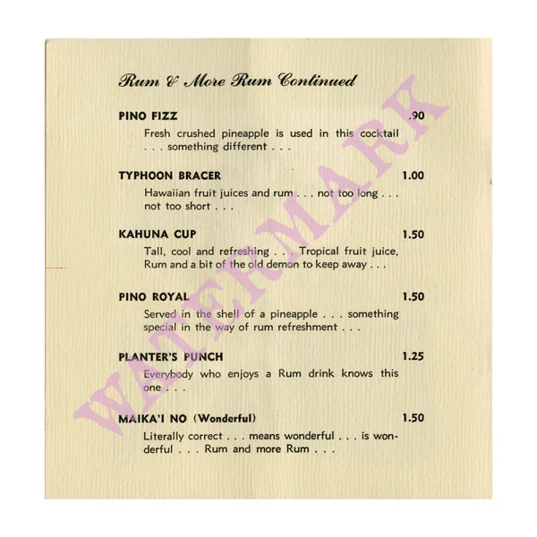 Hawaiian Village Hotel Pupu Bar, Waikiki, 1950s