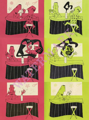 Hawaiian Village Hotel Pupu Bar, Waikiki, 1950s Portrait Version Stanley Stubenberg Menu Art