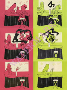 Hawaiian Village Hotel Pupu Bar, Waikiki, 1950s Portrait Version Stanley Stubenberg Menu Art