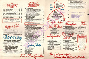 Hayward Grill, Los Angeles 1964 Menu