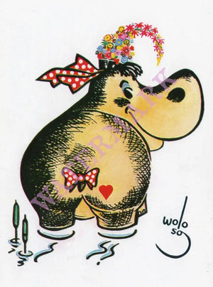 Hippo Burger, San Francisco 1960s MENU ART