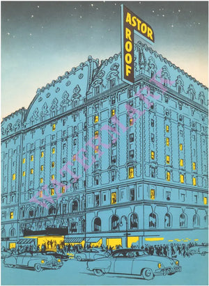 Hotel Astor, New York 1953 Menu Art