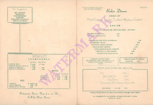 Hotel Bahia, Enseneda Mexico 1950s Menu