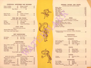 Hotel Carrillo, Santa Barbara 1951 Menu