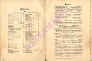 Hotel Coronado, St Louis 1920s Prohibition Menu