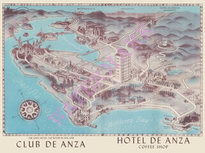 Hotel De ANZA, San Jose 1942 Menu Art