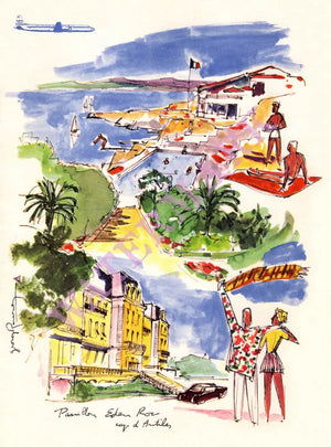 Hotel du Cap-Eden Roc, Cap d'Antibes 1958 Menu Art
