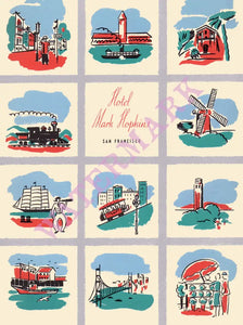 Hotel Mark Hopkins, San Francisco 1946 Menu Art