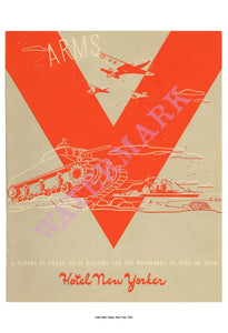 Hotel New Yorker "Arms", New York, 1942 Vintage Menu