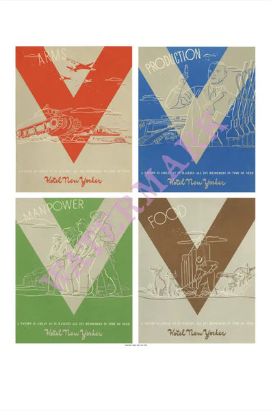 HOTEL NEW YORKER 1942 V FOR VICTORY MENU COLLECTION