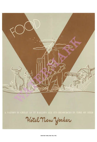 Hotel New Yorker Food 1942 Vintage Menu