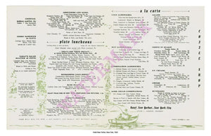 Hotel New Yorker 1942 Production Interior Menu