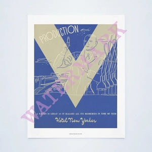 Hotel New Yorker "Production", New York, 1942 Vintage Menu
