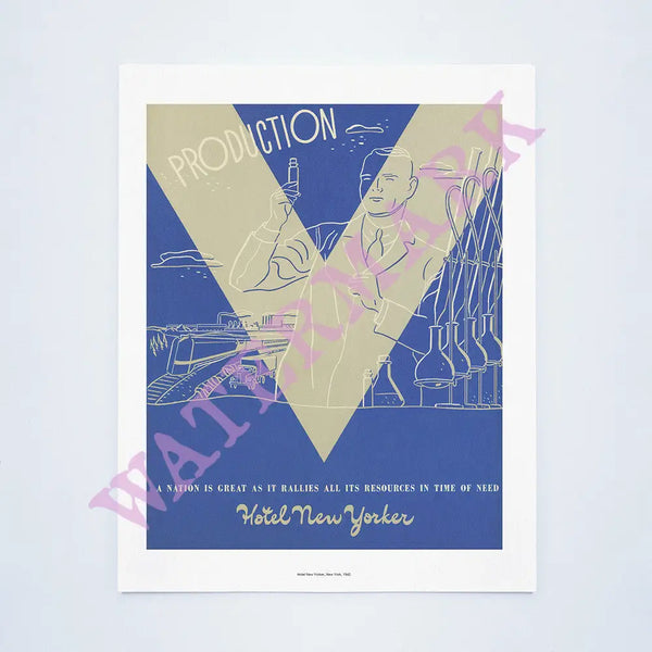 Hotel New Yorker "Production", New York, 1942 Vintage Menu