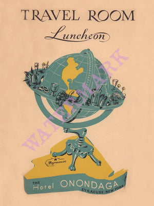 Hotel Onondaga, Syracuse 1946 Menu Art