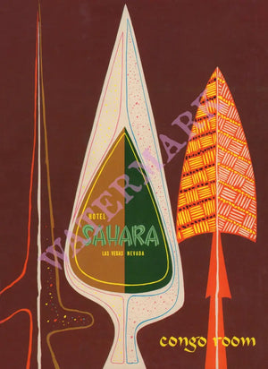 Hotel Sahara, Congo Room, Las Vegas 1957 Menu Art