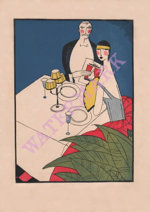 Hotel Statler, Detroit 1928 Menu Art