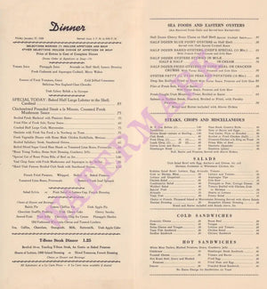 Hotel Utah, Salt Lake City 1939 Menu 