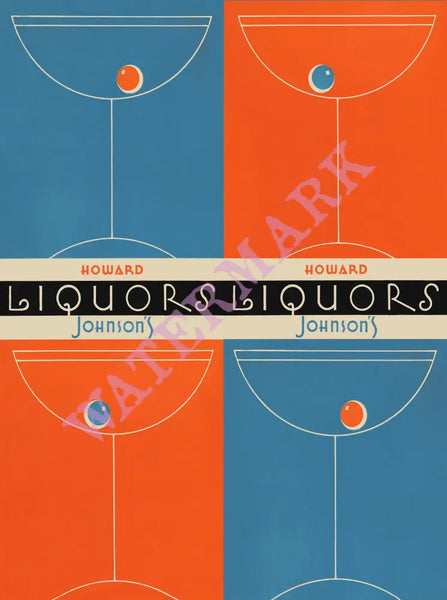 Howard Johnson's Liquors 2, USA 1950s Menu Design