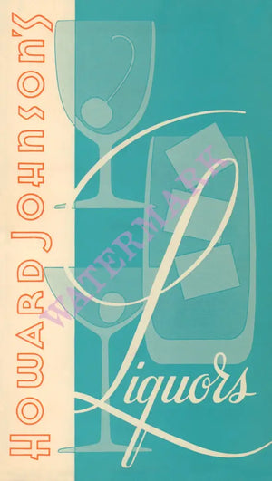 Howard Johnson's Liquors (Portrait) USA 1960s Menu Art