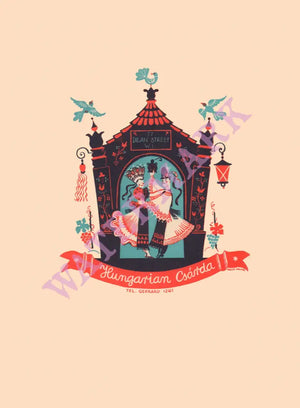 Hungarian Csarda, London 1958 Menu Art