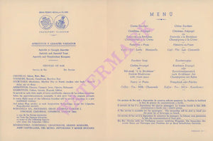 Iberia In-Flight Menu, 1960s Menu