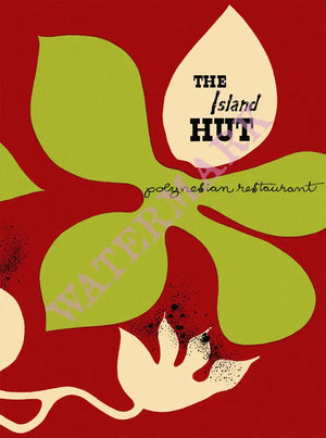 Island Hut, Tampa 1960s menu art