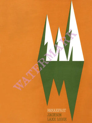 Jackson Lake Lodge, Wyoming 1960s Menu Art