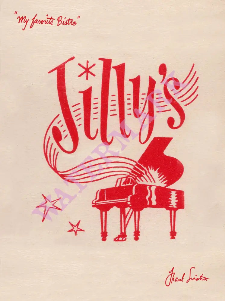 Jilly's Matchbook Art, New York 1960s 